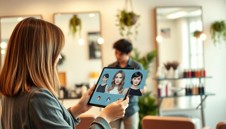 App que muda a cor e o corte de cabelo