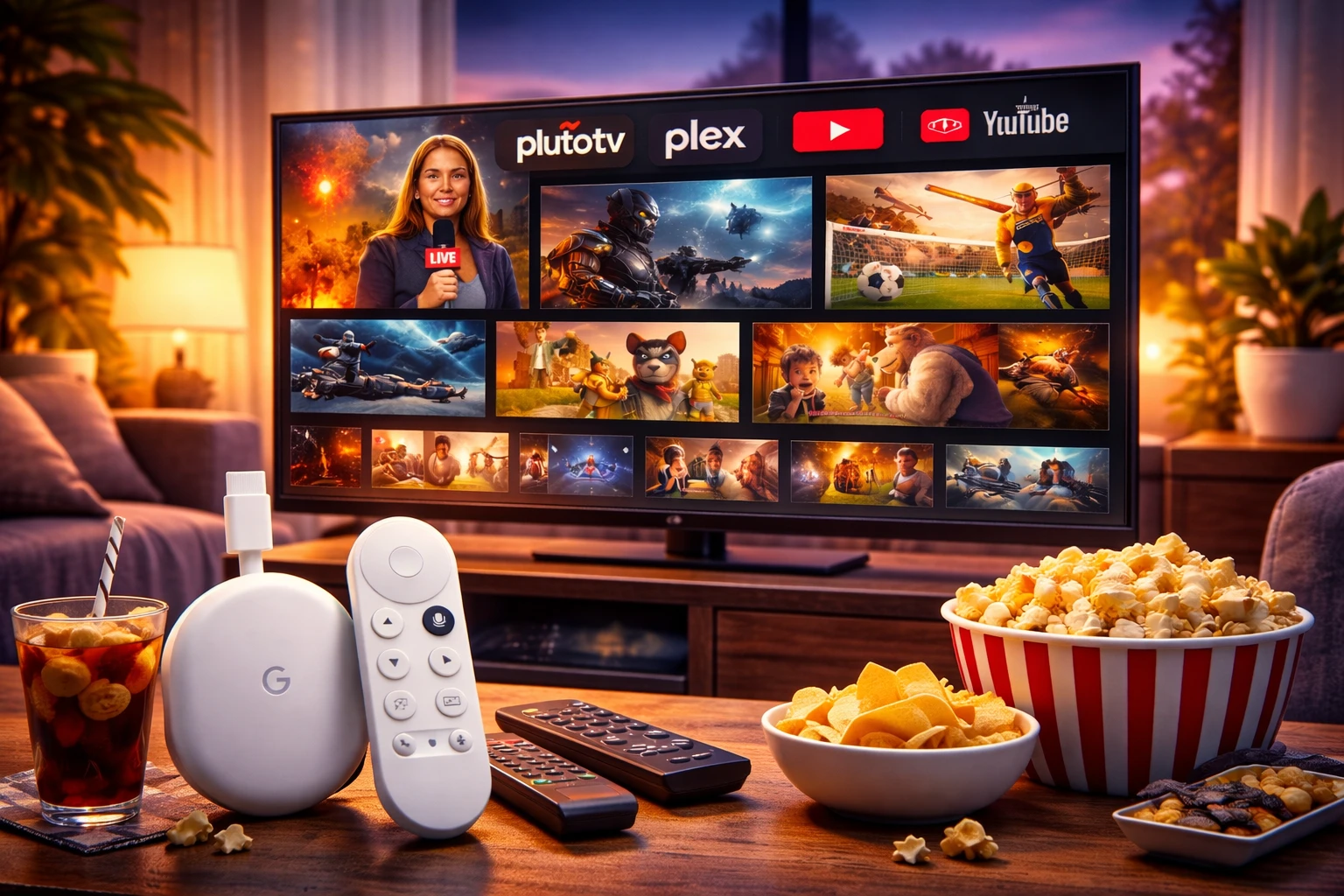 Mais de 800 canais no Google TV: TV grátis direto na sua tela 📺🔥