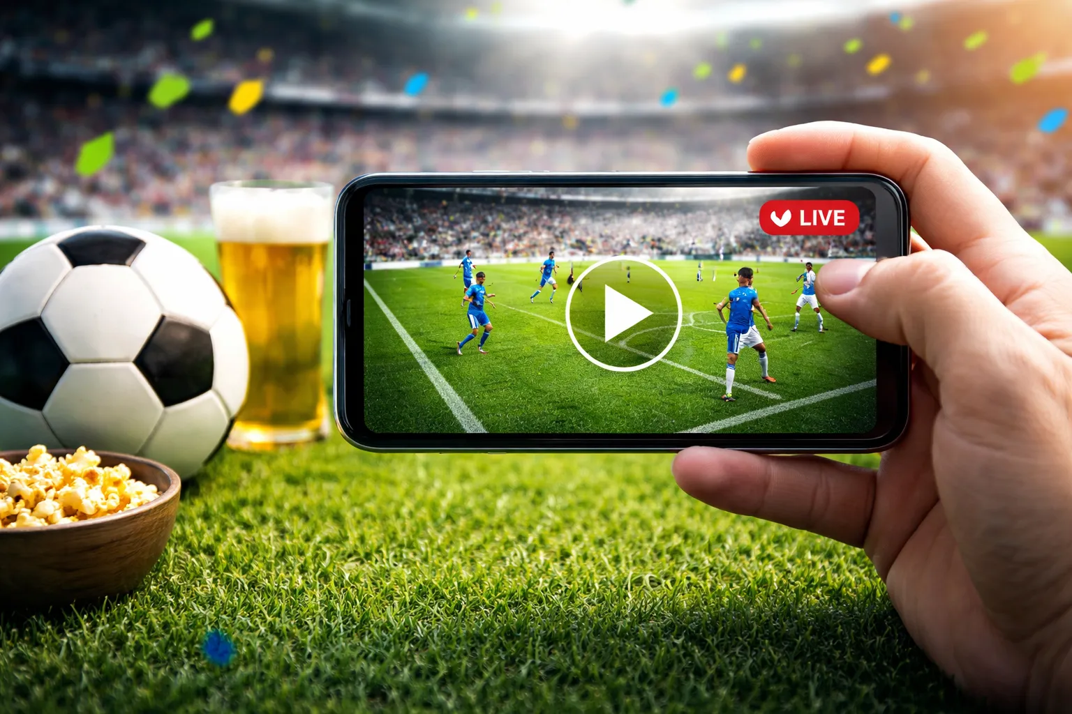 Assista futebol ao vivo grátis no celular agora! ⚽