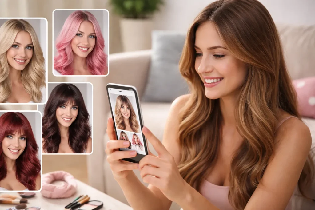 Teste cabelos novos no celular