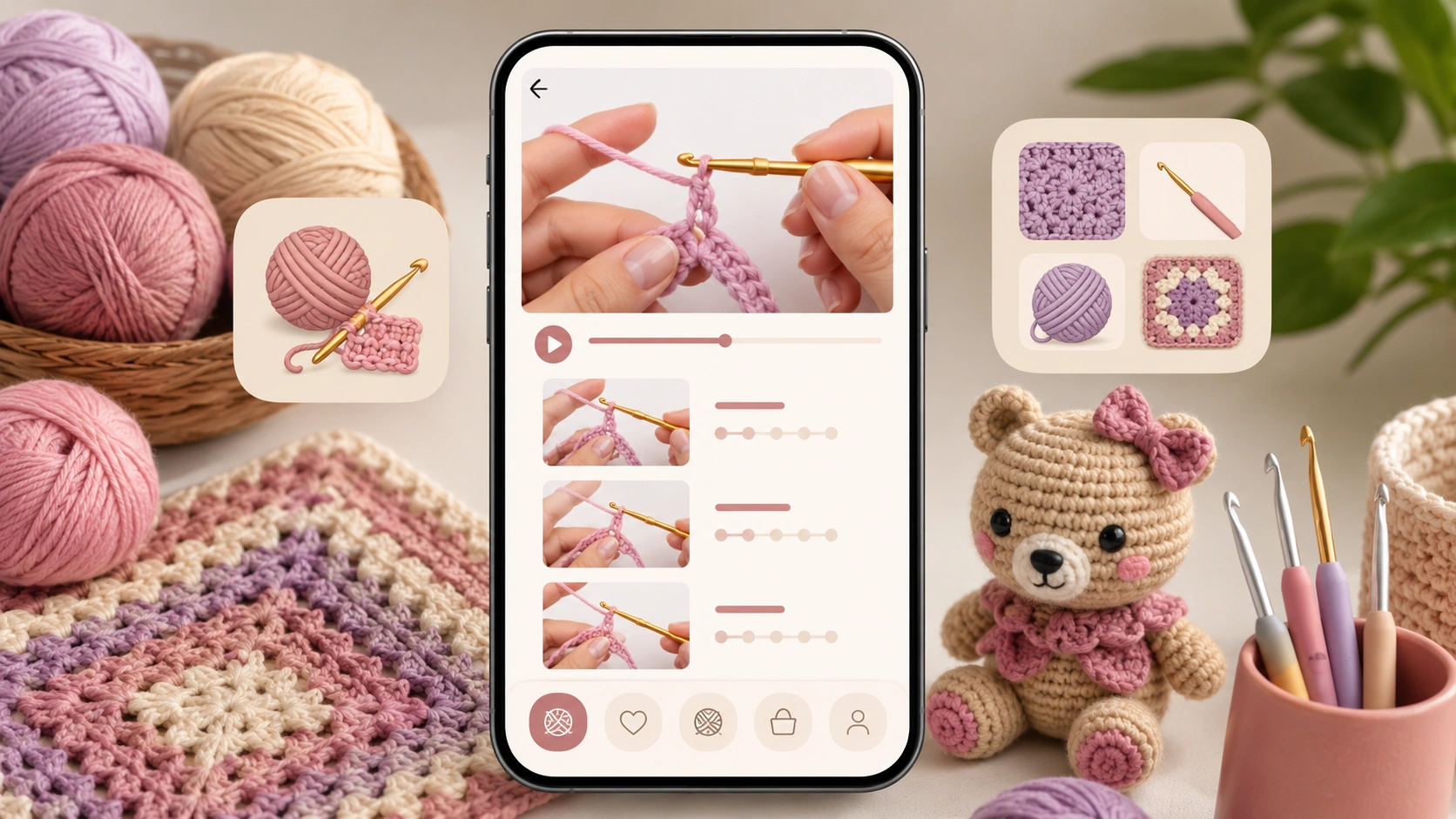 App para aprender crochê grátis – Passo a Passo