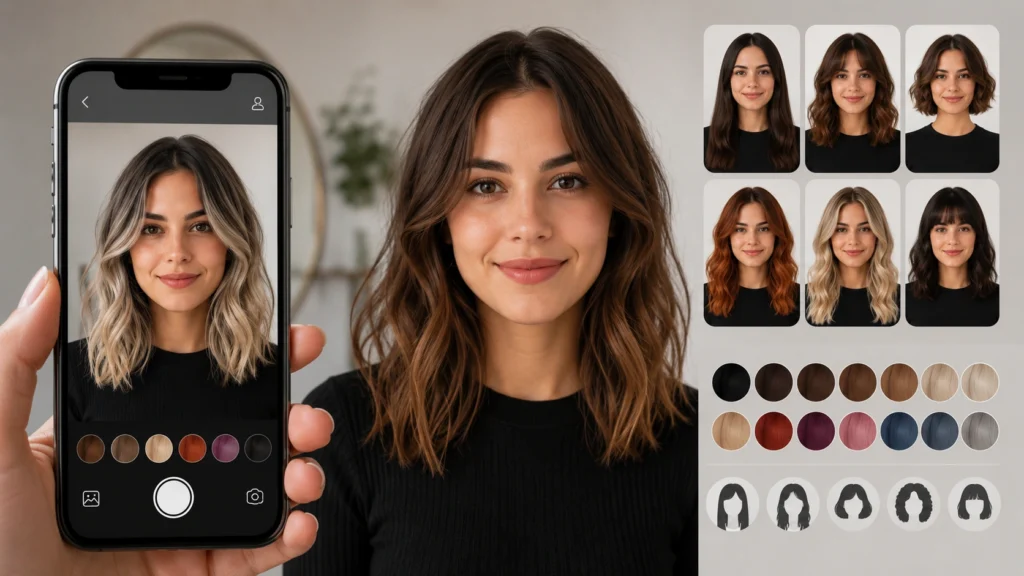 app para simular corte e cor de cabelo