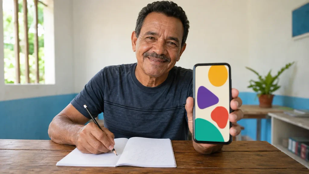 app para alfabetização de adultos