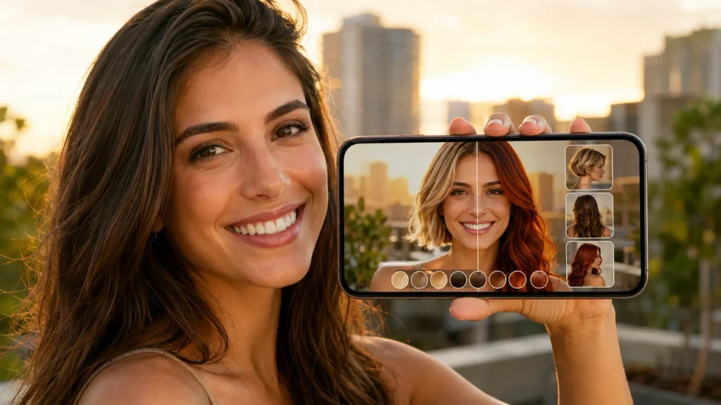 app para mudar cor e corte de cabelo