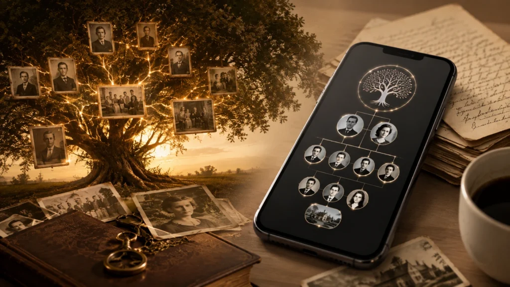 app histórias da família por sobrenome