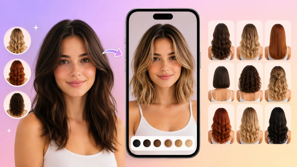 app simulador corte cor cabelo