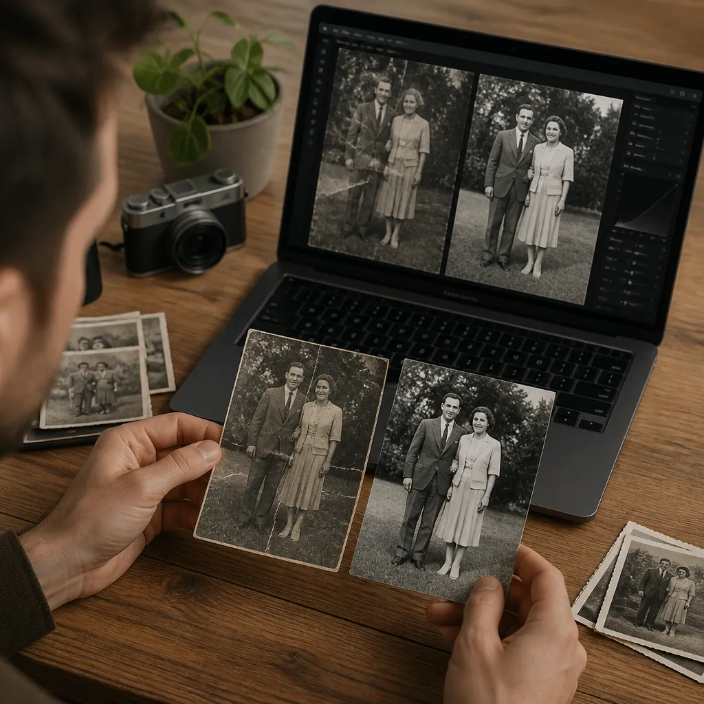 Como restaurar fotos antigas em preto e branco com inteligência artificial